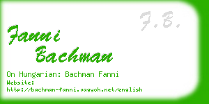 fanni bachman business card